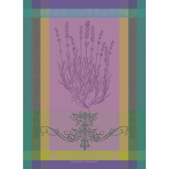 Lavande mauve - Torchon  pur coton violet 56x77