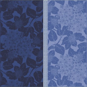 Hortensias bleu - Serviette  pur coton bio bleu 55x55