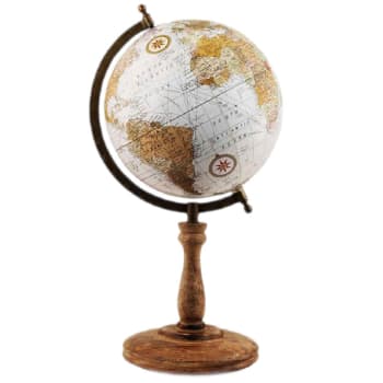 BOIS - Décoration globe terrestre H42cm