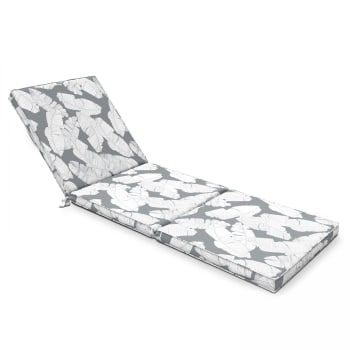 Corboda - Cuscino per lettino da sole grigio e bianco 186 x 60 x 5 cm