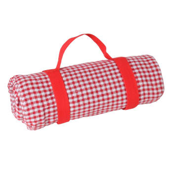 Mantel para picnic vichy rojo con reverso impermeable 140x140