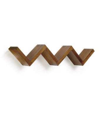 Estantería modular de pared en madera marrón Aloma