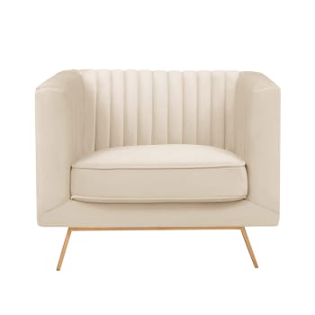 Gatsby - Sillón de terciopelo beige