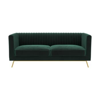 Gatsby - Sofá de 2 plazas en terciopelo verde oscuro