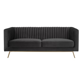 Gatsby - 2-Sitzer-Sofa aus grauem Samt