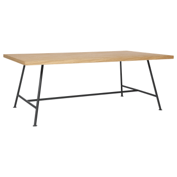 Comète - Table basse rectangulaire bois clair et pieds métal