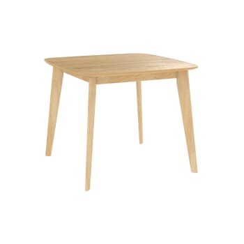 Julio - Quadratischer Tisch aus hellem Holz für 4 Personen, 90cm