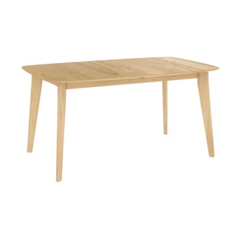 Oman - Table rectangulaire 4/6 personnes extensible en bois clair 150/180 cm