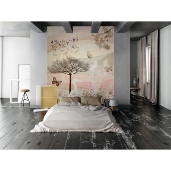 NATURA COLOR - Papier peint panoramique en papier beige clair 192x275