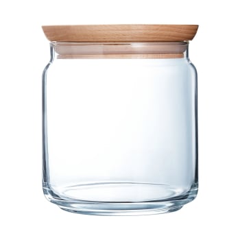 PURE JAR WOOD - Bocal en verre couvercle bois 0,75L