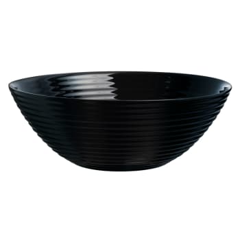 HARENA - Saladier noir en verre D27cm