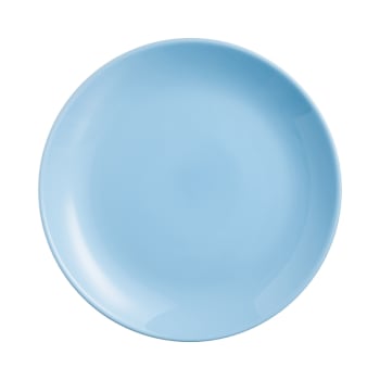 DIWALI LIGHT BLUE - Assiette à dessert en opale bleu D19cm