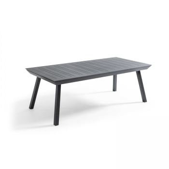 Olympe - Table de jardin extensible en aluminium gris