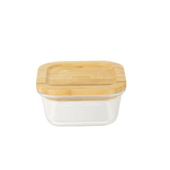 Boite à pain couvercle en bambou fournée du jour Couleur blanc crème Cmp