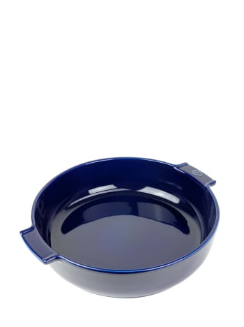 Appolia - Plat à four rond en céramique bleu profond D34cm