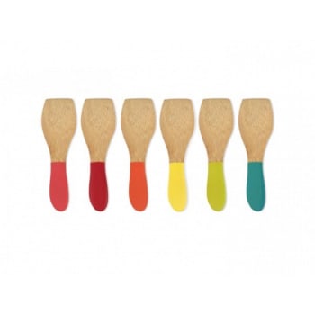BAMBOU - Set de spatules raclette multicolores 12,8x3,9cm