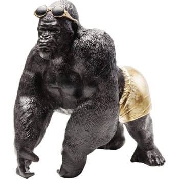 Monkey Beach - Dekofigur Gorilla in Schwarz/Gold