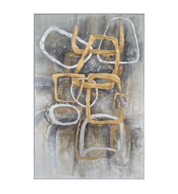 Berna - Cuadro al óleo de madera gris, 120x180 cm