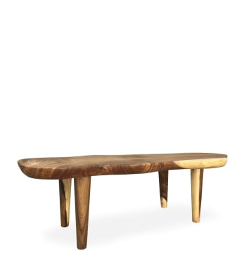 Table basse irrégulière en bois marron L 130 cm