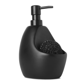 JOEY - Distributeur de savon 591ml et porte éponge, en céramique noir