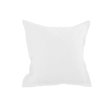 Taie d'oreiller unie en coton blanc 65x65 cm