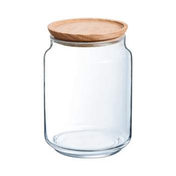 PURE JAR WOOD - Bocal en verre couvercle bois 2L