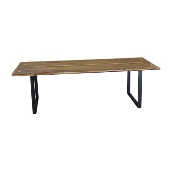 Calao - Table en bois d'acacia et pieds en métal noir 250cm
