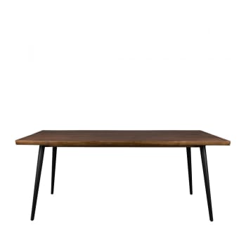 Mesa De Comedor De Madera Nogal Y Acero ALAGON Maisons Du Monde