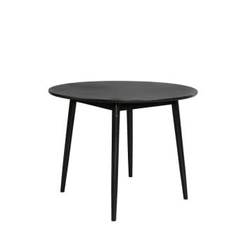 Fabio - Table à manger ronde en bois D100cm noir