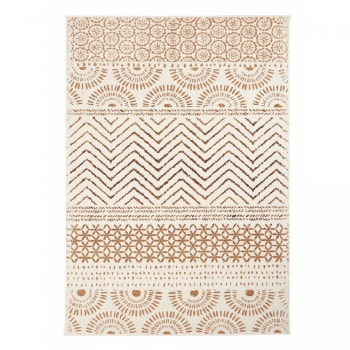 Af1 orienvag - Tapis berbère motif ethnic, idéal pour un salon, crème 160x230