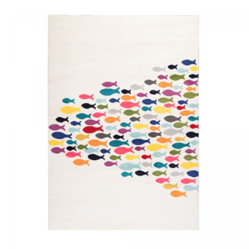Fishes - Tapis salon en polypropylène Oeko-Tex 80x150 Multicolore