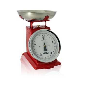 BAL - Balance de cuisine mécanique en inox rouge 5kg/20g