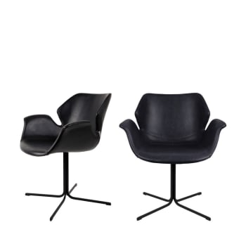 NIKKI - 2 fauteuils de table design noir