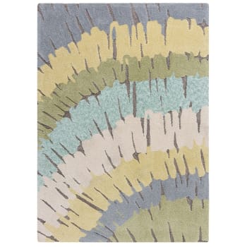 WOODY - Tapis de salon moderne en polyester vert 120x170 cm