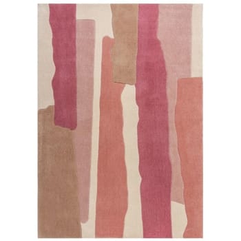 CALABRE - Tapis de salon moderne en polyester rose 120x170 cm