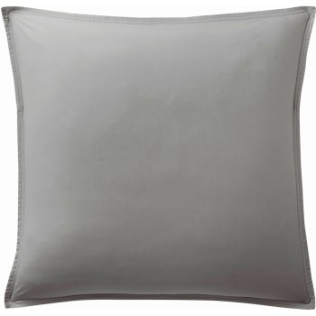 Gris - Taie d'oreiller percale de coton gris 65x65 cm