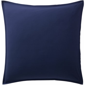 Bleu - Taie d'oreiller percale de coton bleu 65x65 cm