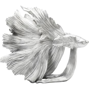 Betta Fish - Dekofigur Fisch, silber, H37cm