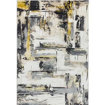DECOR - Tapis de salon moderne en polyester jaune 120x170 cm