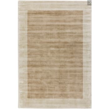 LAME - Tapis à bordures en viscose beige clair 200x200 cm