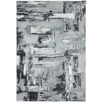 DECOR - Tapis de salon moderne en polyester gris 80x160 cm