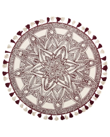 Oltu - Tapis en tissu rouge 120x120cm