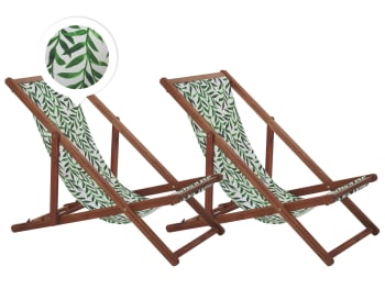 Anzio - Chaise longue en bois solide vert