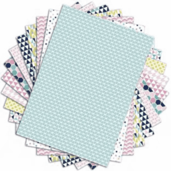 PASTEL - 48 feuilles à scrapbooking géométrique pastels A4