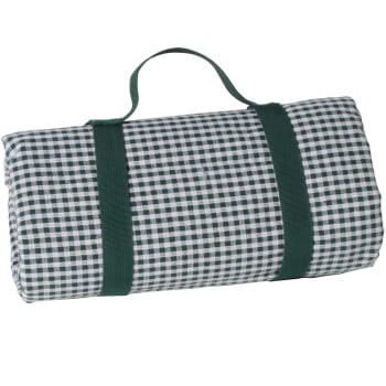 Mantel para picnic xl vichy verde con reverso impermeable 280x140