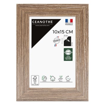 cadre LISA avec moulure bois pour photo 10x15 cm horizontale