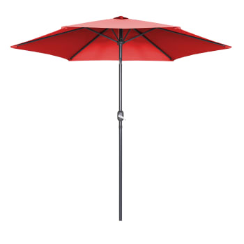Matera - Parasol droit 3m en aluminium rouge