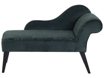 Biarritz - Chaise longue velluto verde fantasia lato destro