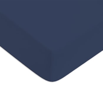 Coton unis - Drap housse coton  uni bleu 160x200cm