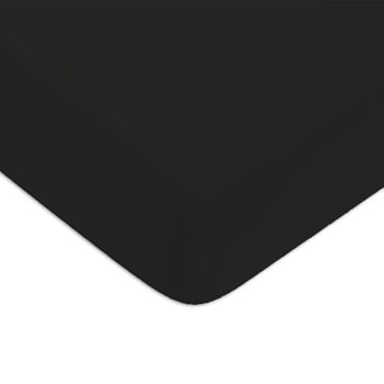 Coton unis - Drap housse coton  uni noir 90x200cm